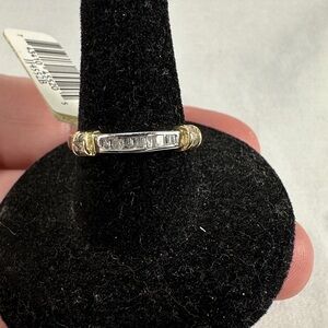 Nwt Bridge/Pave Diamond 14k White/Yellow Gold Engagement Ring Wedding Band